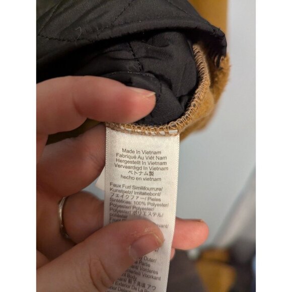 J Crew Quilted Sherpa Womens Med Half Zip Button Brown Color Block Fleece - Picture 8 of 10